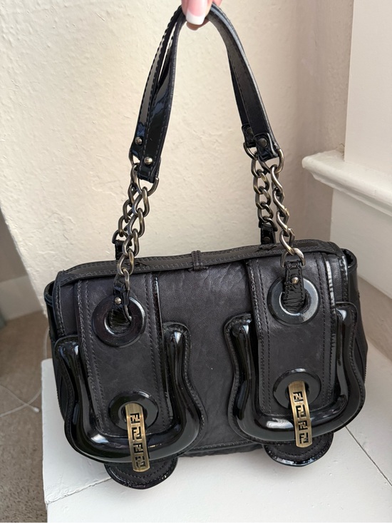 Fendi Handbags - Fendi Black Leather Gun Metal Harware